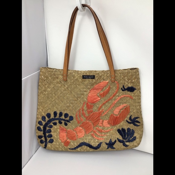 kate spade Handbags - Vintage Kate Spade Summer Straw Lobster Tote Bag